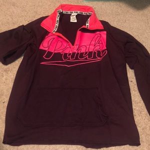 Quarter zip Maroon pink hoodie